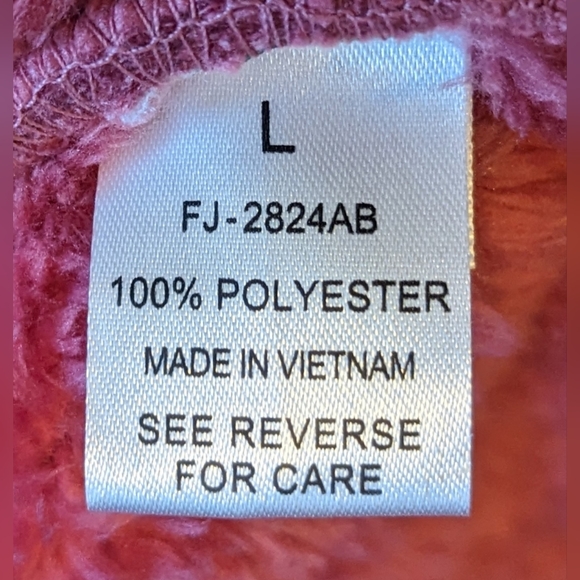 NWOT Zenana Outfitters pink zip up through collar ultra plush & soft side pocket - Picture 9 of 10